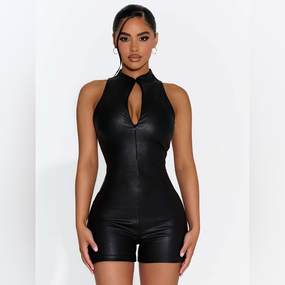 Naked Wardrobe Better In Leather Romper